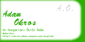 adam okros business card
